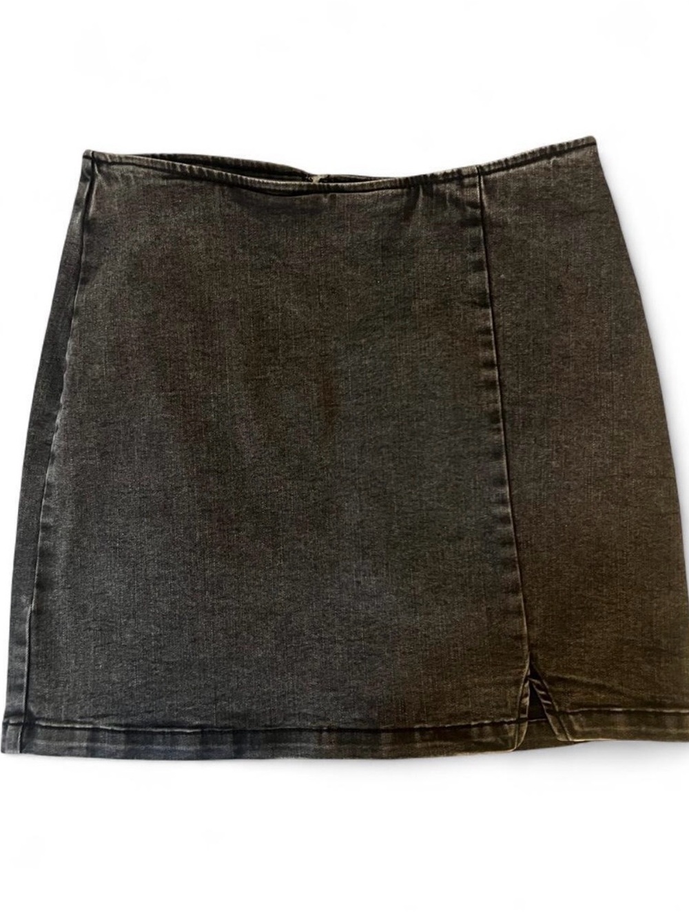 Black Denim Mini Skirt